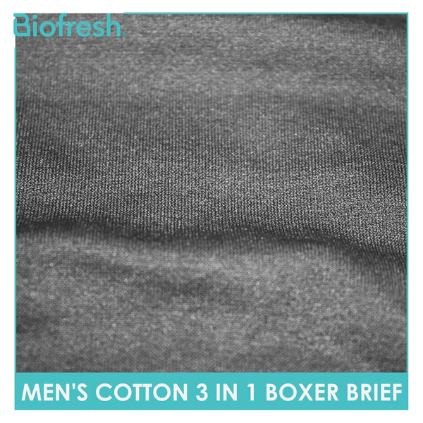 Biofresh Men's Antimicrobial Cotton Boxer Brief 3 pieces in a pack UMBBG12