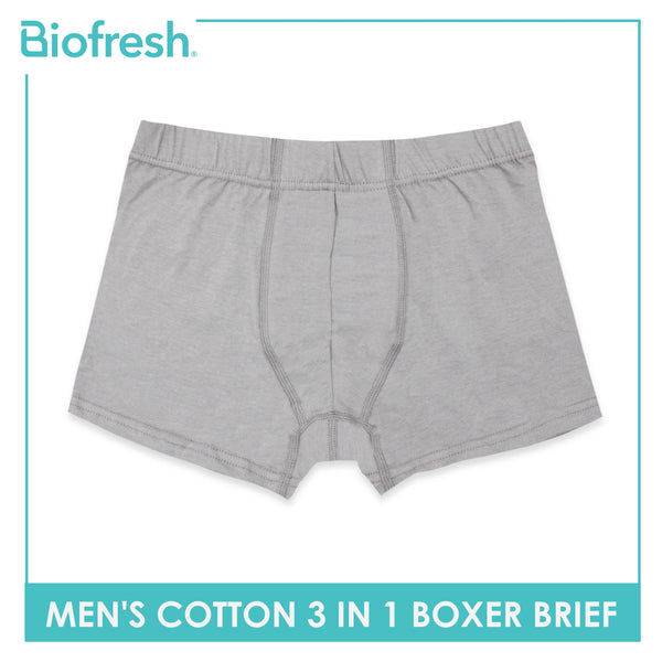 Biofresh Men's Antimicrobial Cotton Boxer Brief 3 pieces in a pack UMBBG2