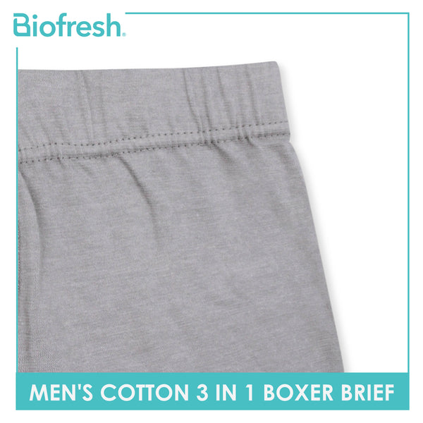 Biofresh Men's Antimicrobial Cotton Boxer Brief 3 pieces in a pack UMBBG2