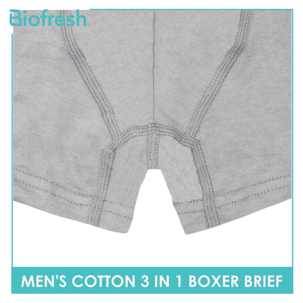Biofresh Men's Antimicrobial Cotton Boxer Brief 3 pieces in a pack UMBBG2