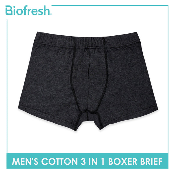 Biofresh Men's Antimicrobial Cotton Boxer Brief 3 pieces in a pack UMBBG2