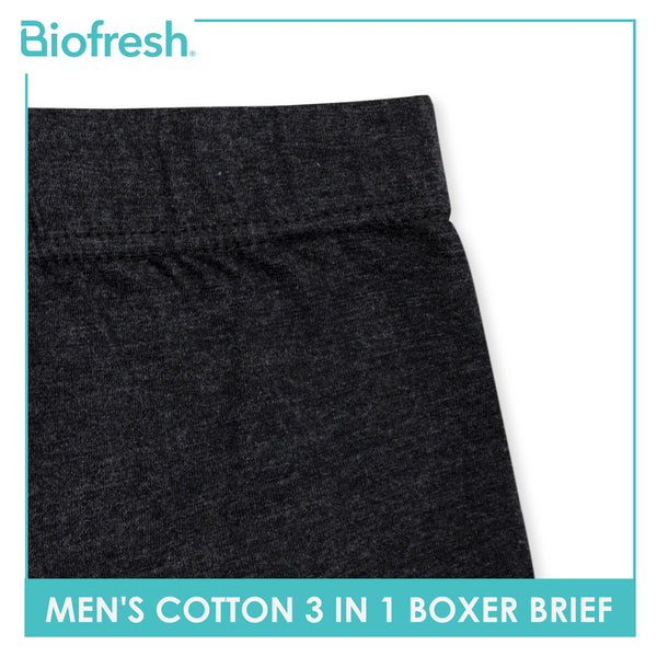 Biofresh Men's Antimicrobial Cotton Boxer Brief 3 pieces in a pack UMBBG2
