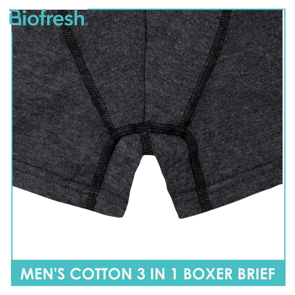 Biofresh Men's Antimicrobial Cotton Boxer Brief 3 pieces in a pack UMBBG2