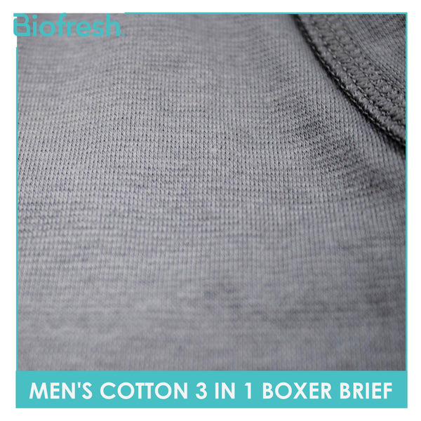 Biofresh Men's Antimicrobial Cotton Boxer Brief 3 pieces in a pack UMBBG2