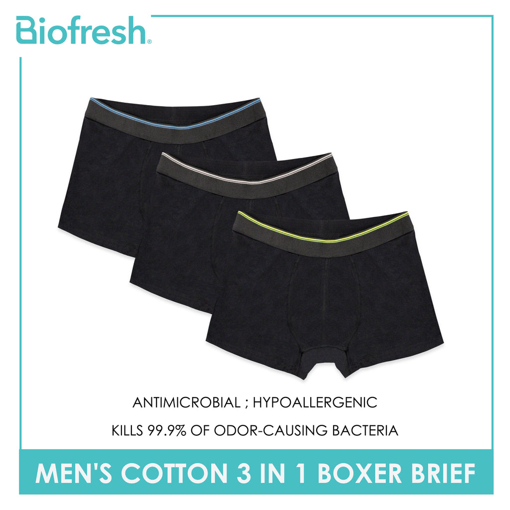 Biofresh Men's Antimicrobial Cotton Boxer Brief 3 pieces in a pack UMBBG9
