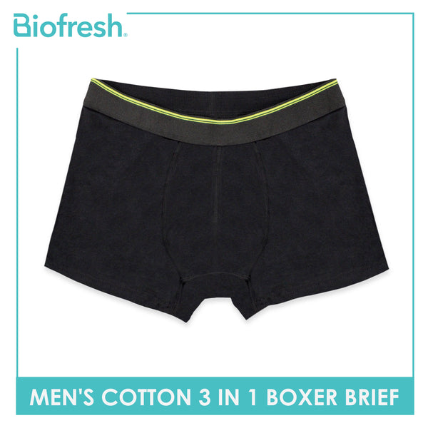 Biofresh Men's Antimicrobial Cotton Boxer Brief 3 pieces in a pack UMBBG9