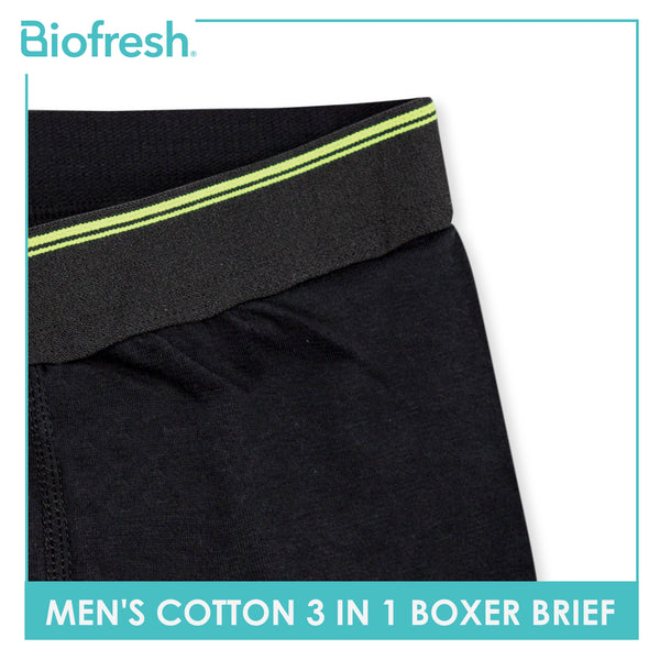 Biofresh Men's Antimicrobial Cotton Boxer Brief 3 pieces in a pack UMBBG9