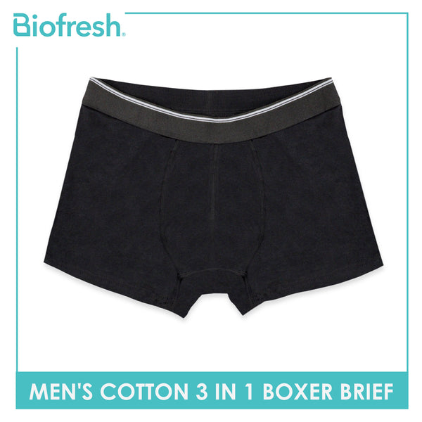 Biofresh Men's Antimicrobial Cotton Boxer Brief 3 pieces in a pack UMBBG9