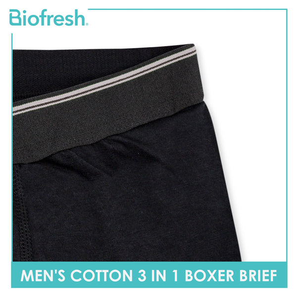Biofresh Men's Antimicrobial Cotton Boxer Brief 3 pieces in a pack UMBBG9