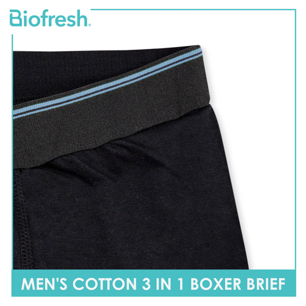 Biofresh Men's Antimicrobial Cotton Boxer Brief 3 pieces in a pack UMBBG9