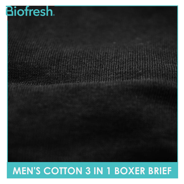 Biofresh Men's Antimicrobial Cotton Boxer Brief 3 pieces in a pack UMBBG9