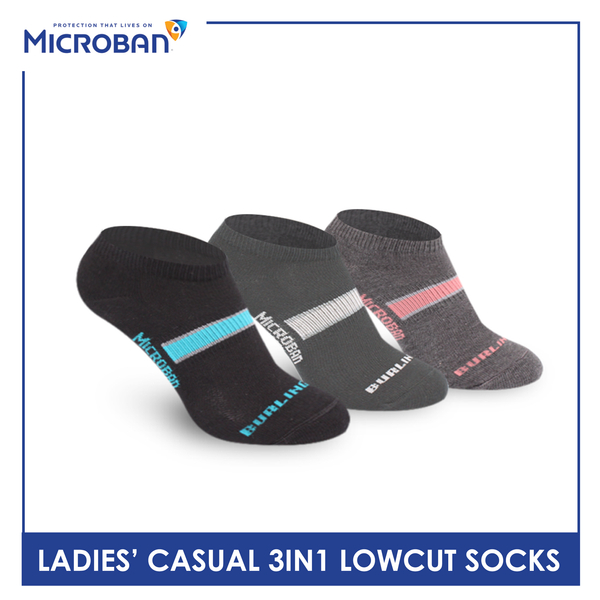 Microban Ladies’ Cotton Lite Thin Casual Low Cut Socks 3 pairs in a pack VLCKG14