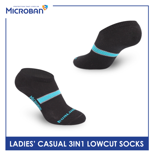 Microban Ladies’ Cotton Lite Thin Casual Low Cut Socks 3 pairs in a pack VLCKG14