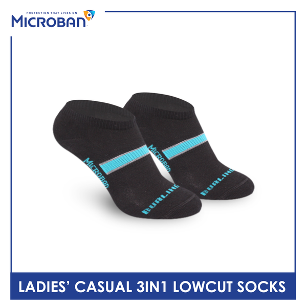 Microban Ladies’ Cotton Lite Thin Casual Low Cut Socks 3 pairs in a pack VLCKG14