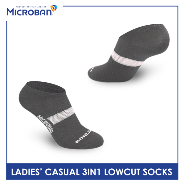 Microban Ladies’ Cotton Lite Thin Casual Low Cut Socks 3 pairs in a pack VLCKG14