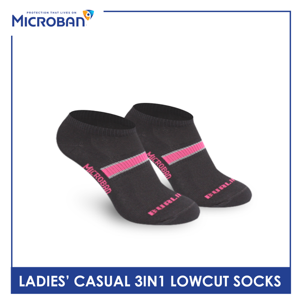 Microban Ladies’ Cotton Lite Thin Casual Low Cut Socks 3 pairs in a pack VLCKG14