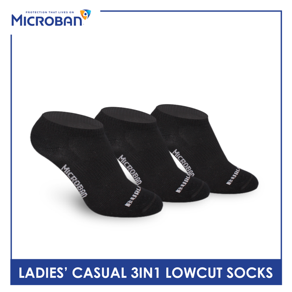 Microban Ladies’ Cotton Lite Thin Casual Low Cut Socks 3 pairs in a pack VLCKG16