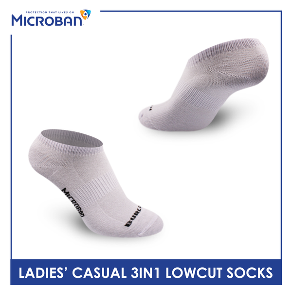 Microban Ladies’ Cotton Lite Thin Casual Low Cut Socks 3 pairs in a pack VLCKG16