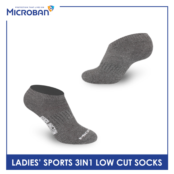 Microban Ladies' Cotton Thick Sports Low Cut Socks 3 pairs in a pack VLSKG11