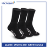 Microban Ladies' Cotton Thick Sports Crew Socks 3 pairs in a pack VLSKG13
