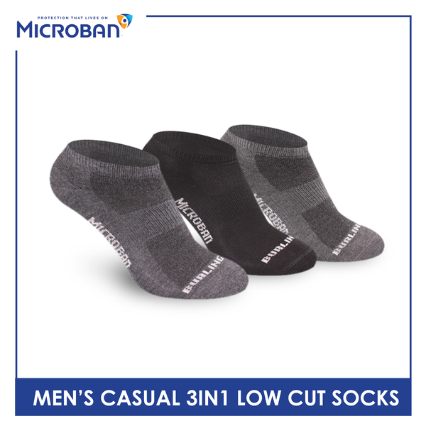 Microban Men’s Cotton Lite Thin Casual Low Cut Sock 3 pairs in a pack VMCKG10