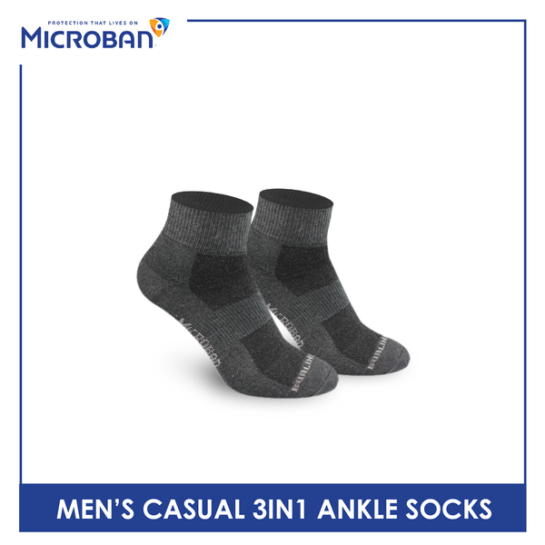 Microban Men’s Cotton Lite Thin Casual Ankle Sock 3 pairs in a pack VMCKG11