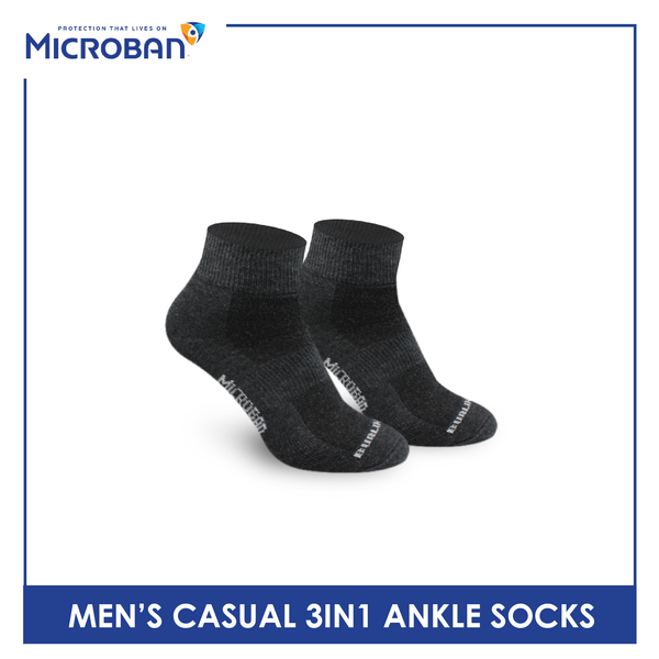 Microban Men’s Cotton Lite Thin Casual Ankle Sock 3 pairs in a pack VMCKG11