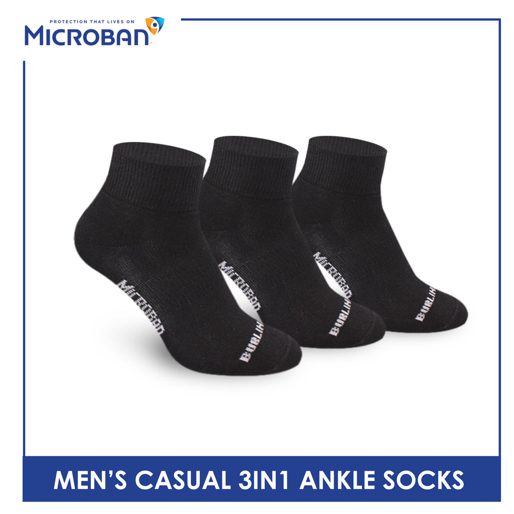 Microban Men’s Cotton Lite Thin Casual Ankle Sock 3 pairs in a pack VMCKG11