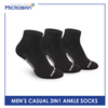 Microban Men’s Cotton Lite Thin Casual Ankle Sock 3 pairs in a pack VMCKG11
