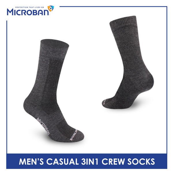 Microban Men’s Cotton Lite Thin Casual Crew Socks 3 pairs in a pack VMCKG12