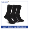 Microban Men’s Cotton Lite Thin Casual Crew Socks 3 pairs in a pack VMCKG12