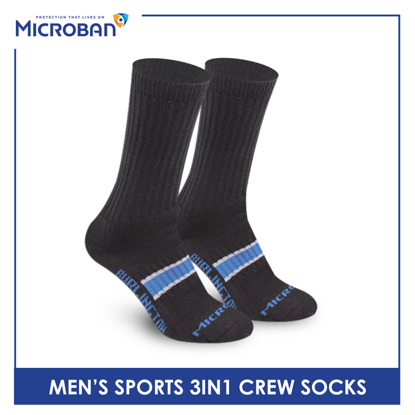 Microban Men’s Cotton Thick Sports Crew Socks 3 pairs in a pack VMSKG17