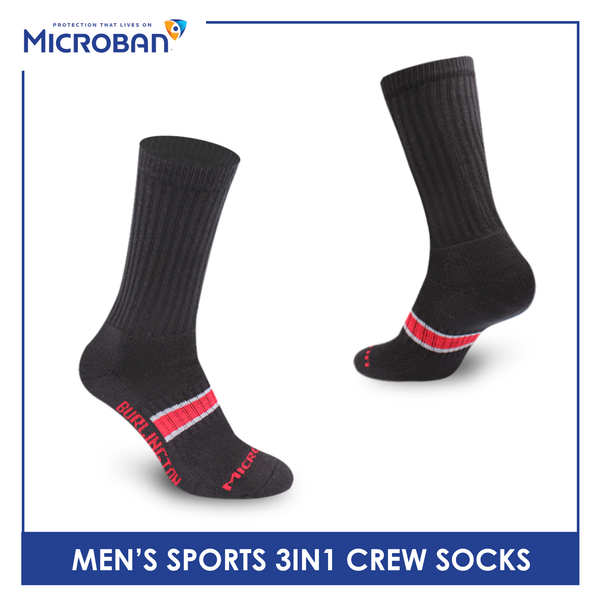 Microban Men’s Cotton Thick Sports Crew Socks 3 pairs in a pack VMSKG17