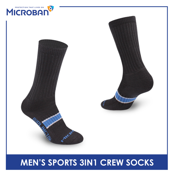 Microban Men’s Cotton Thick Sports Crew Socks 3 pairs in a pack VMSKG17