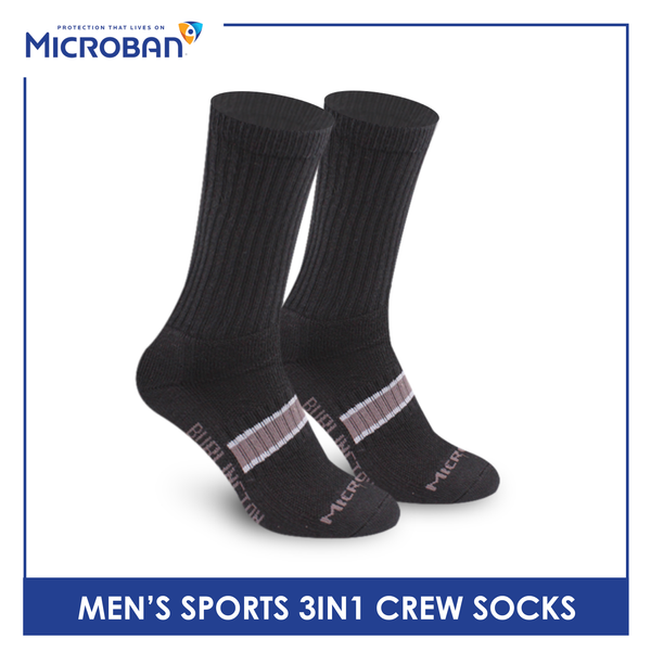 Microban Men’s Cotton Thick Sports Crew Socks 3 pairs in a pack VMSKG17