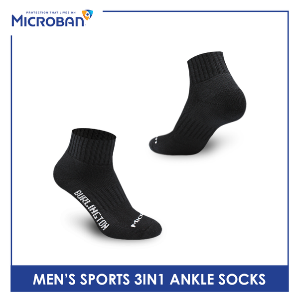 Microban Men’s Cotton Thick Sport Ankle Socks 3 pairs in a pack VMSKG19