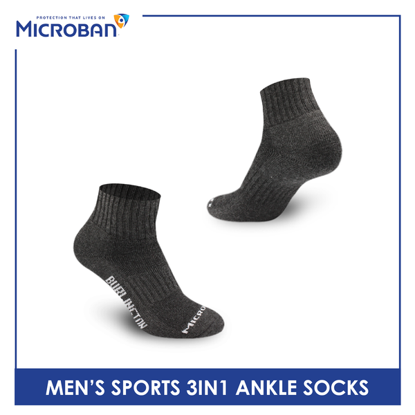Microban Men’s Cotton Thick Sport Ankle Socks 3 pairs in a pack VMSKG19