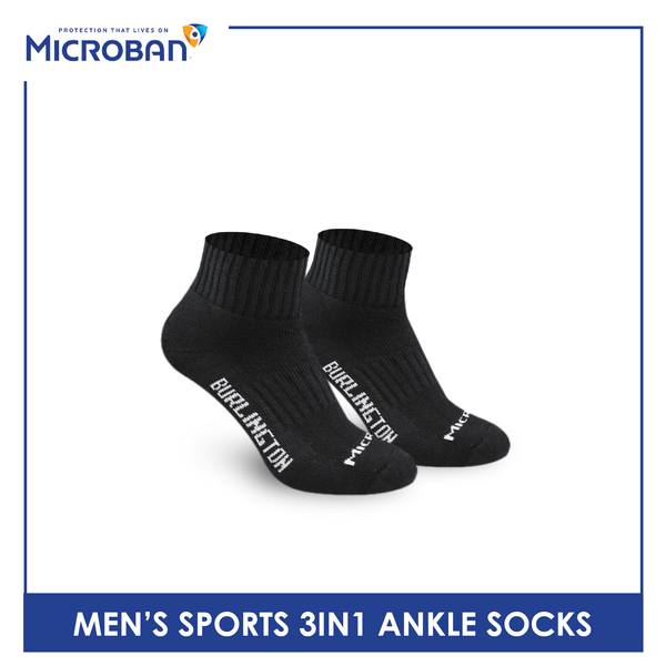 Microban Men’s Cotton Thick Sport Ankle Socks 3 pairs in a pack VMSKG19