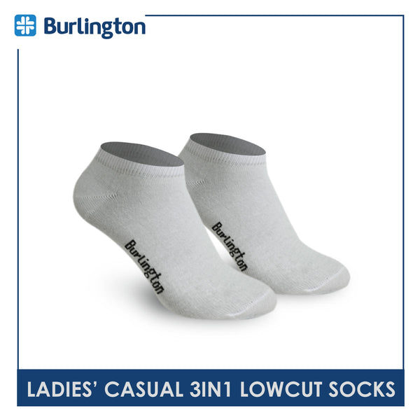 Burlington Ladies' Cotton Lite Thin Casual Low Cut Socks 3 pairs in a pack 620