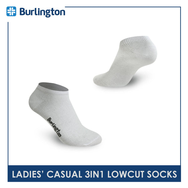 Burlington Ladies' Cotton Lite Thin Casual Low Cut Socks 3 pairs in a pack 620