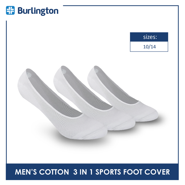 Burlington BMFCSG2 Men's Thick Cotton No Show Sports Socks with anti slip gel 3 pairs in a pack (4368111042665)