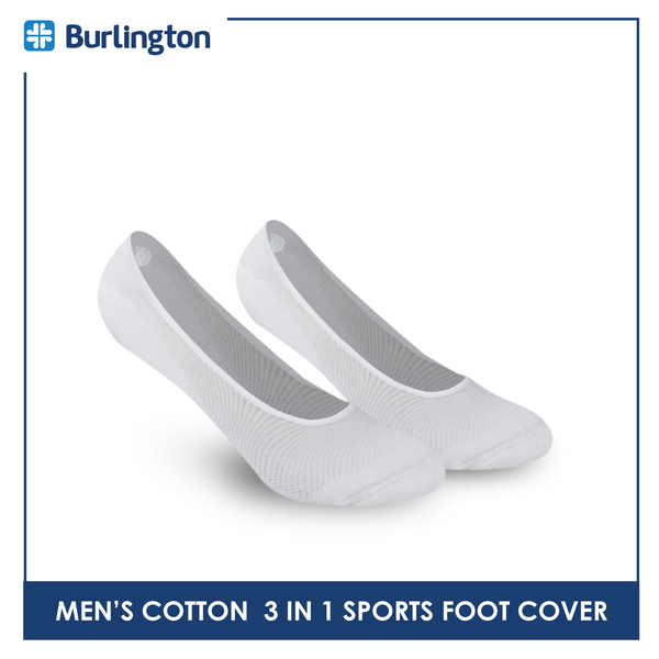 Burlington BMFCSG2 Men's Thick Cotton No Show Sports Socks with anti slip gel 3 pairs in a pack (4368111042665)