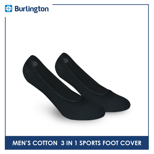 Burlington BMFCSG2 Men's Thick Cotton No Show Sports Socks with anti slip gel 3 pairs in a pack (4368111042665)