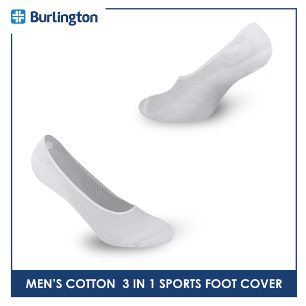 Burlington BMFCSG2 Men's Thick Cotton No Show Sports Socks with anti slip gel 3 pairs in a pack (4368111042665)