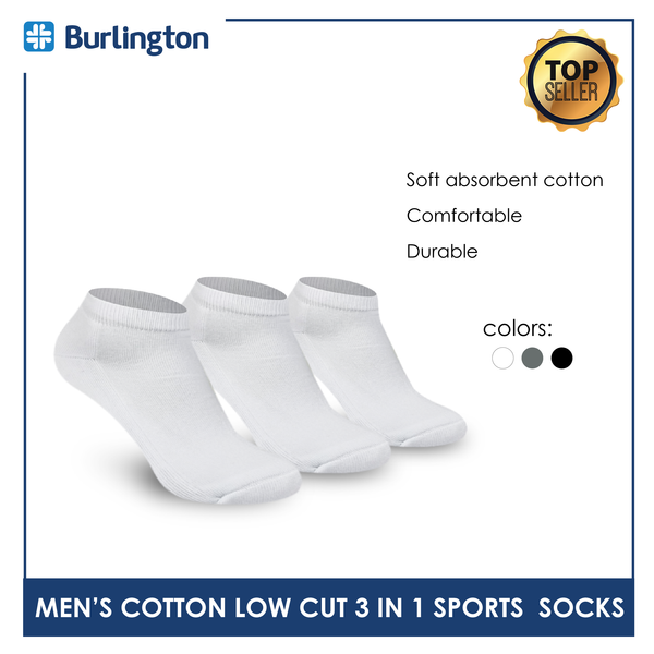 Burlington BML-219 Men's Thick Low Cut Sports Socks 3 pairs in a pack (4357825036393)