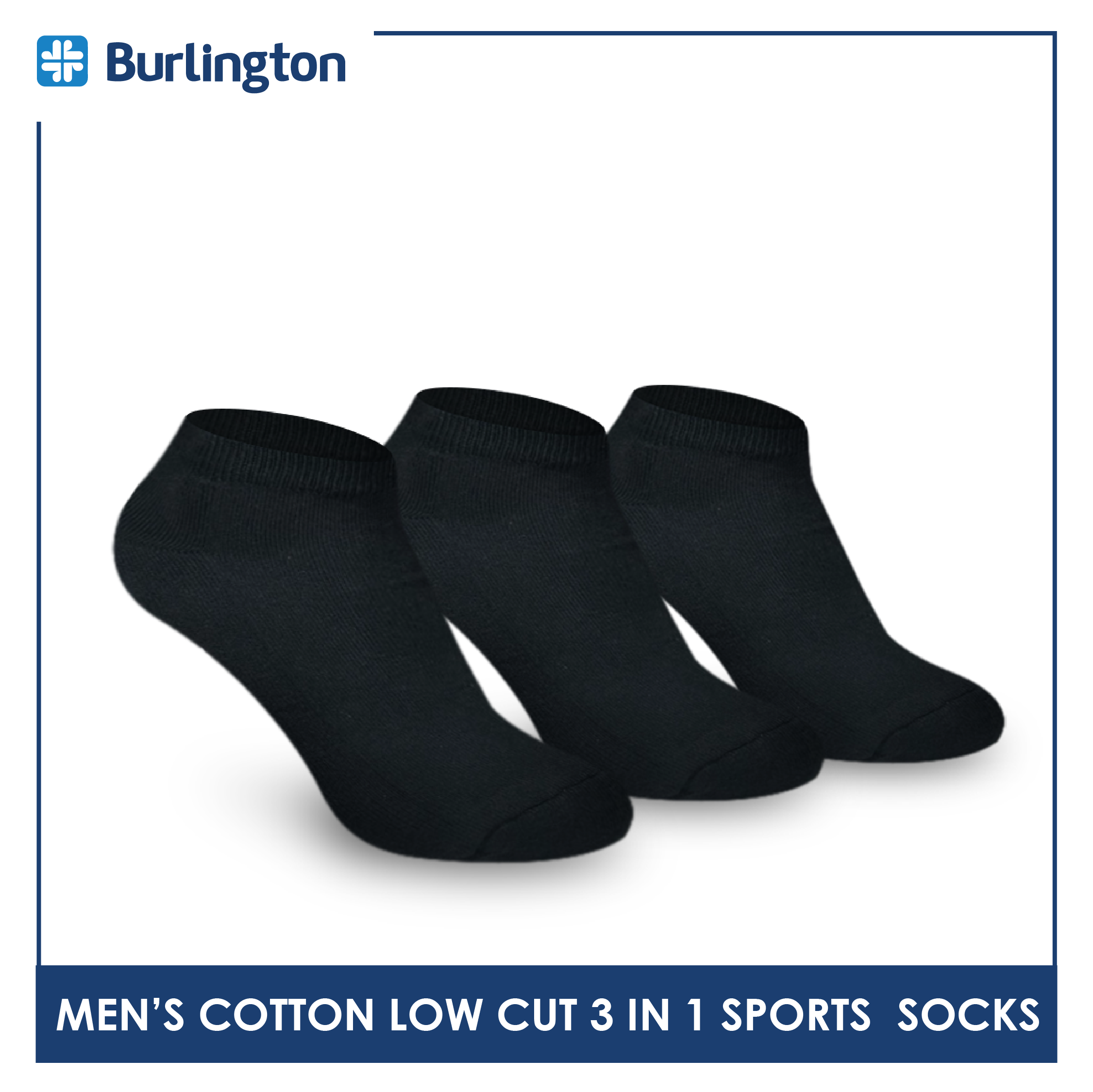 Burlington BML-219 Men's Thick Low Cut Sports Socks 3 pairs in a pack (4357825036393)