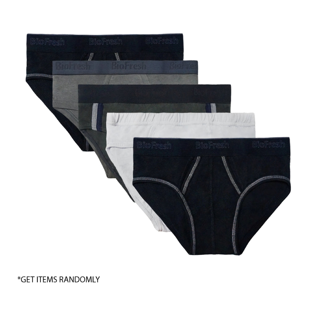 Biofresh Men's OVERRUNS Cotton Breathable Brief 5 pieces in 1 pack OMBRF01 (Limited Time Offer)