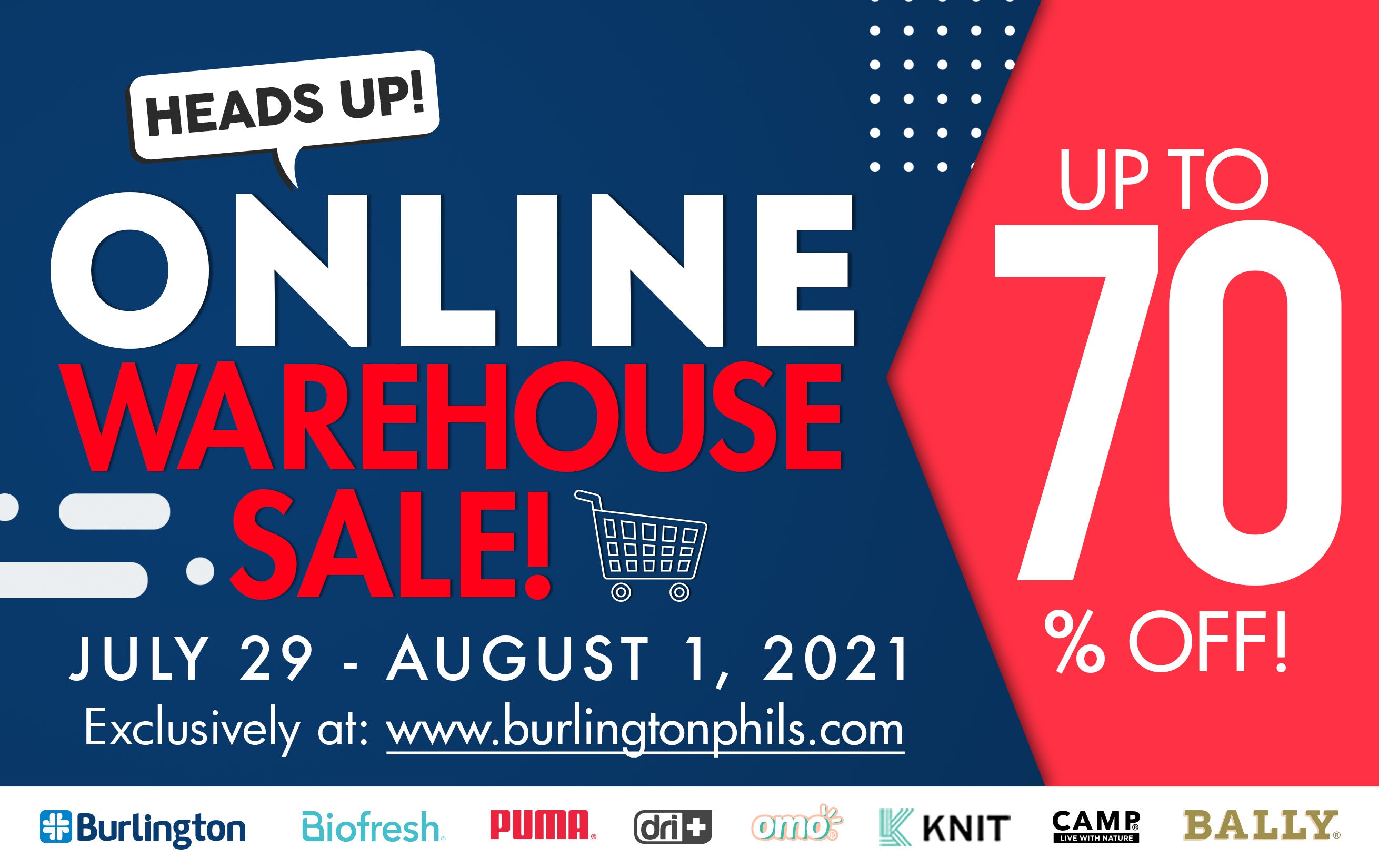 BURLINGTON WEBSITE WAREHOUSE SALE