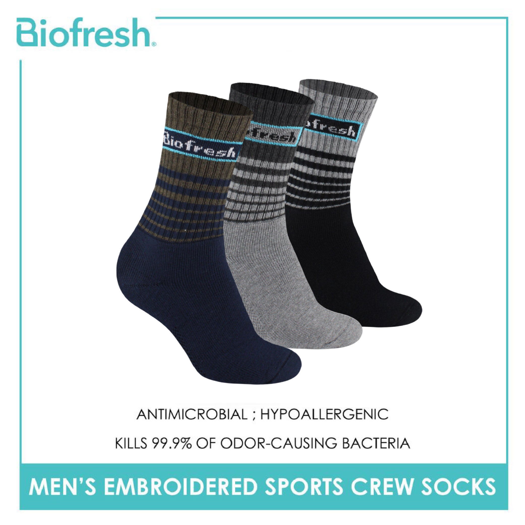 Biofresh Men's Antimicrobial Cotton Extreme Performance Ankle Socks 3 pairs in a pack RMSEG4402