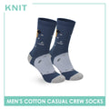 Knit Men's Astronaut (Royal Blue) Cotton Thin Casual Crew Socks 1 pair KMC531